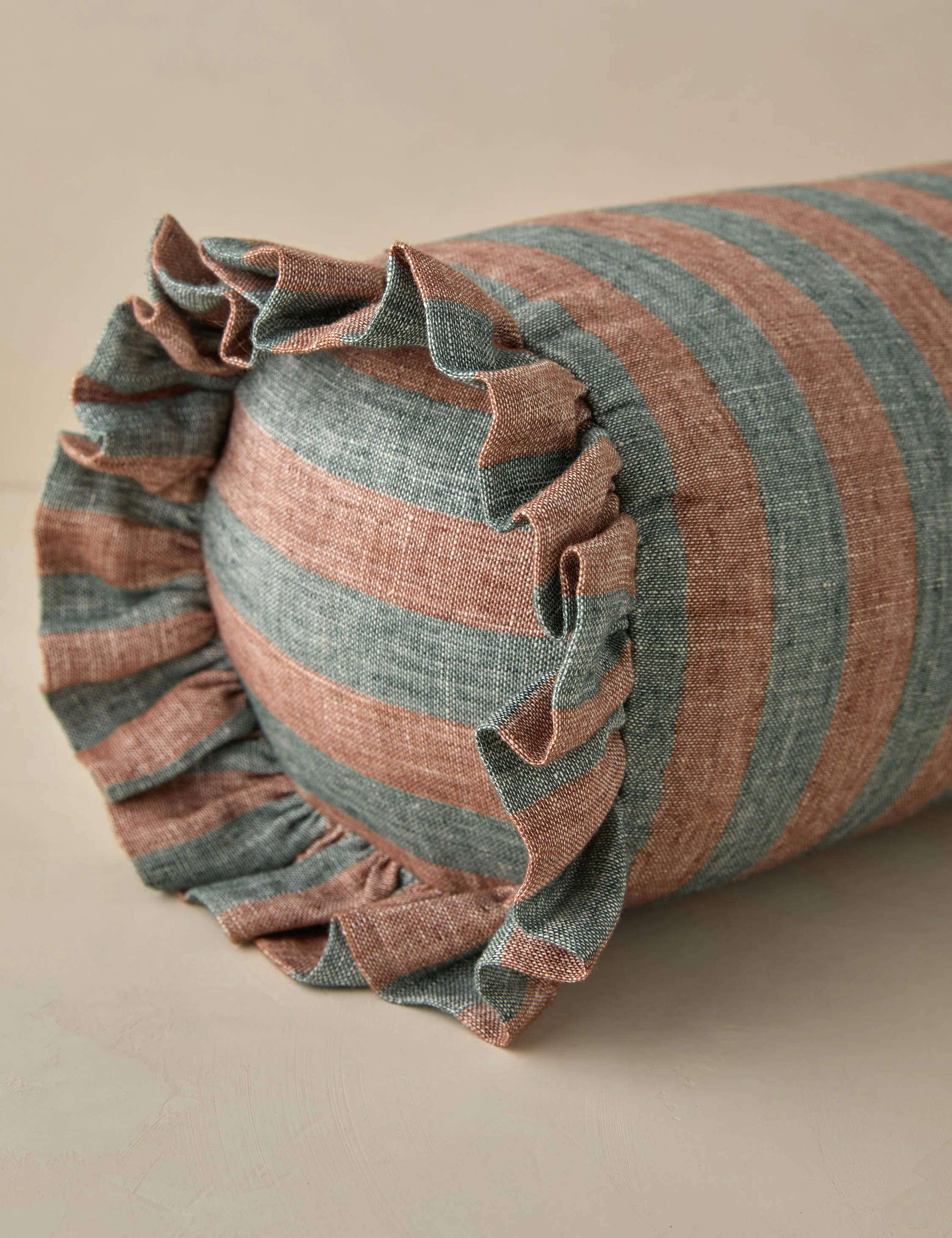 Amaroso Linen Ruffle Bolster Pillow - Image 17