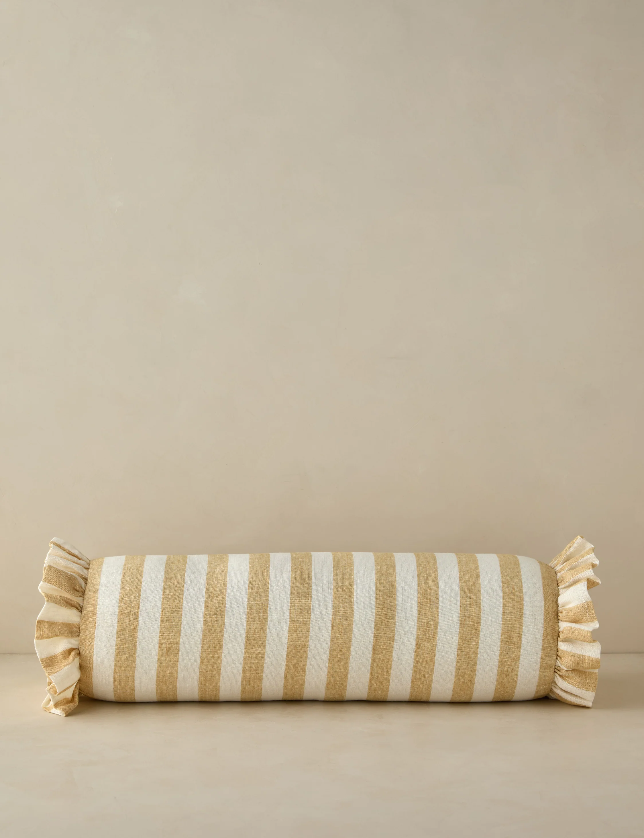 Amaroso Linen Ruffle Bolster Pillow - Image 2