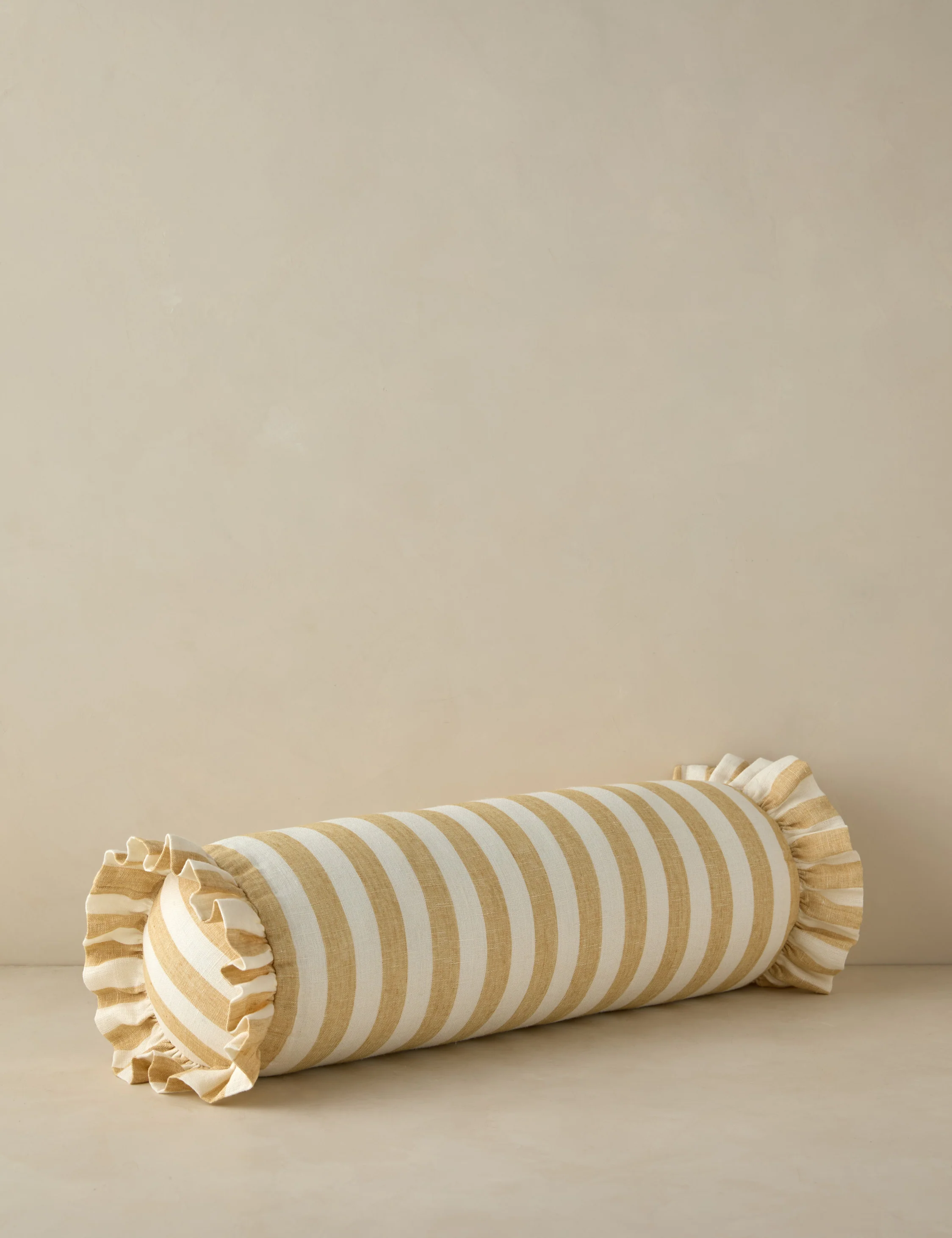 Amaroso Linen Ruffle Bolster Pillow - Image 4