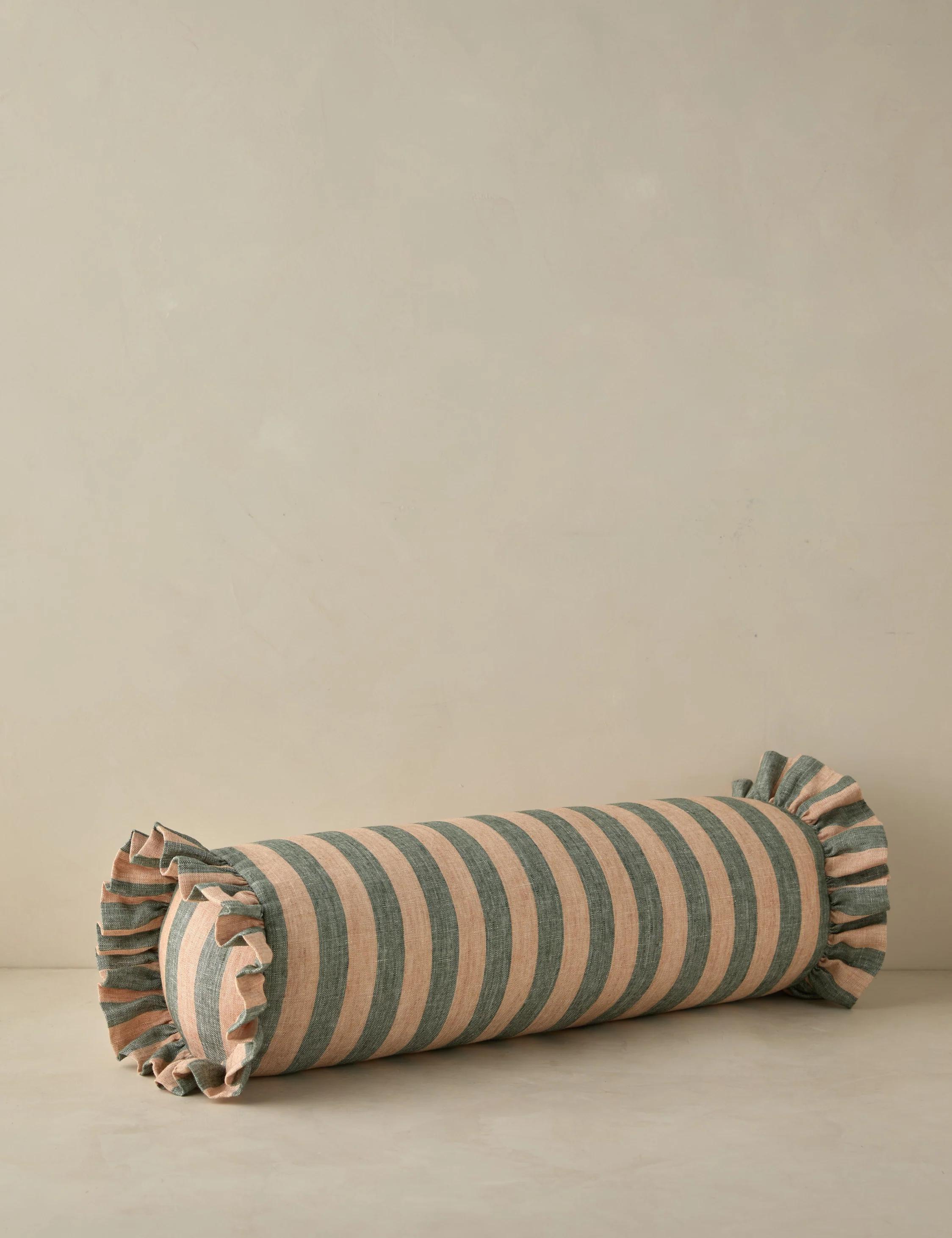 Amaroso Linen Ruffle Bolster Pillow - Image 9