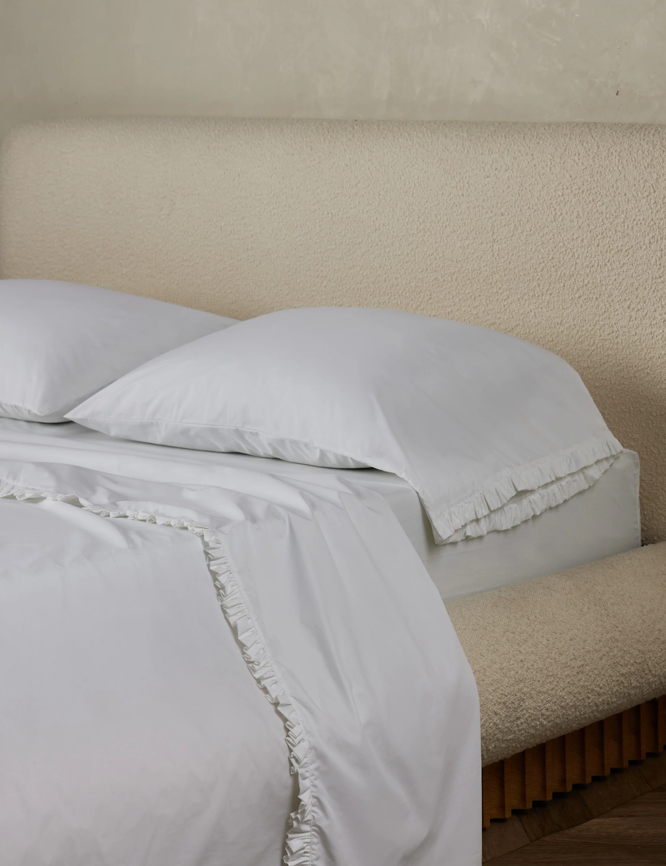Audrey Ruffle Cotton Percale Sheet Set by Pom Pom at Home - Image 4