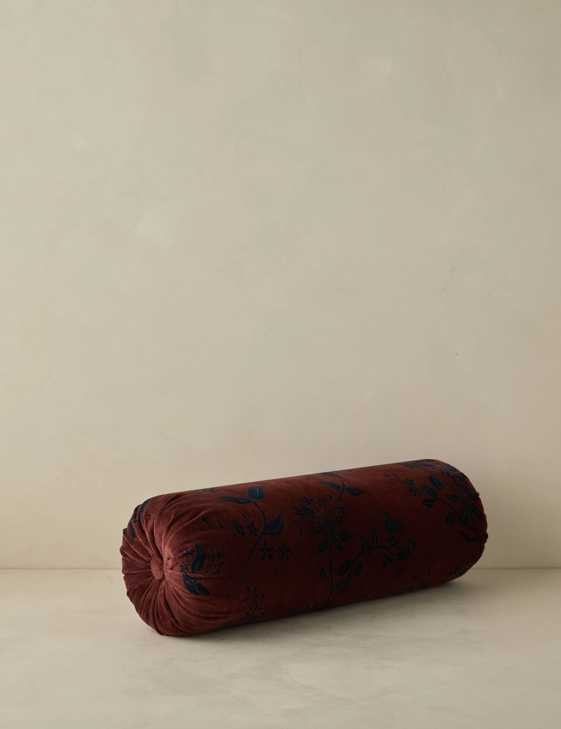 Carmine Velvet Bolster Pillow - Image 4