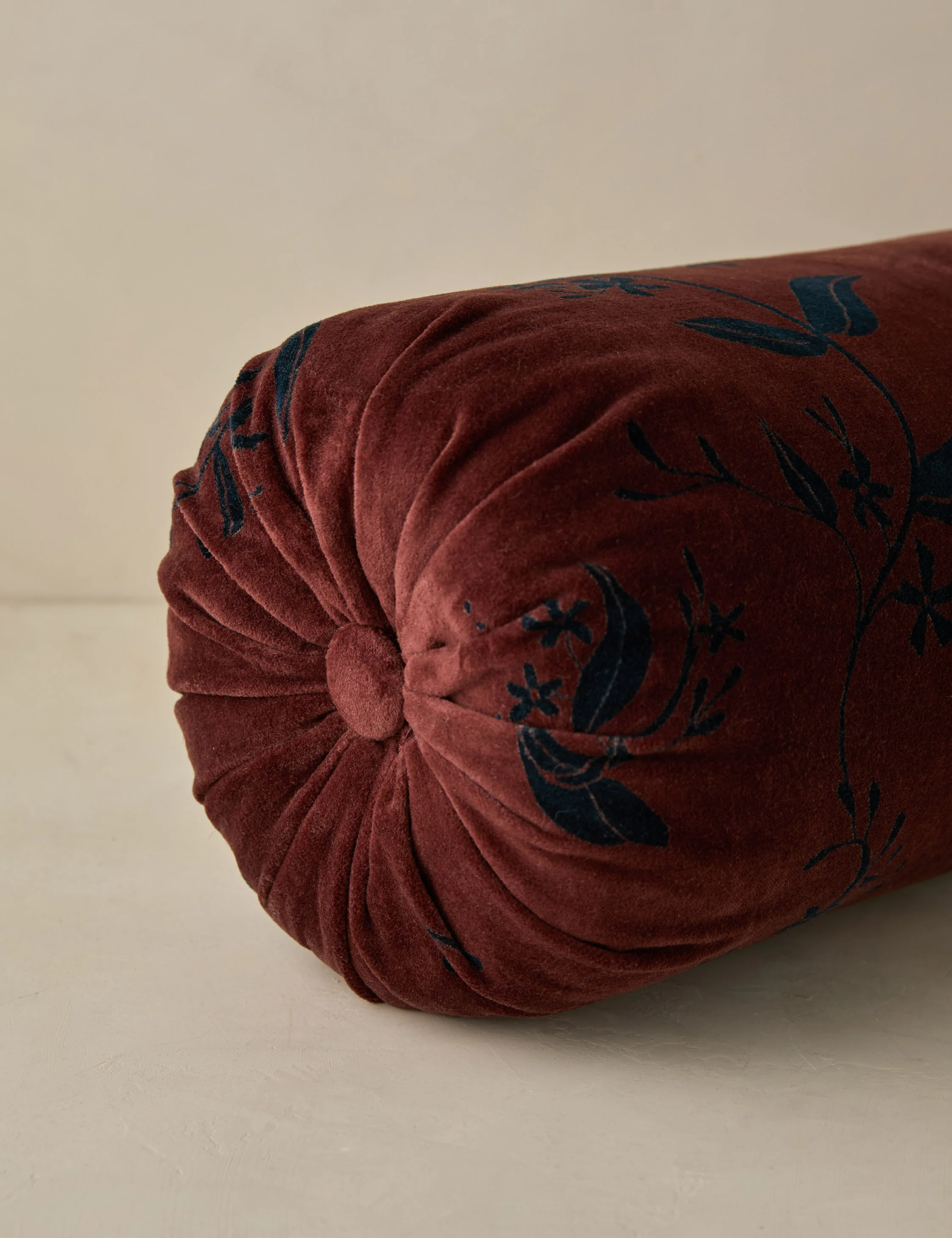 Carmine Velvet Bolster Pillow - Image 5