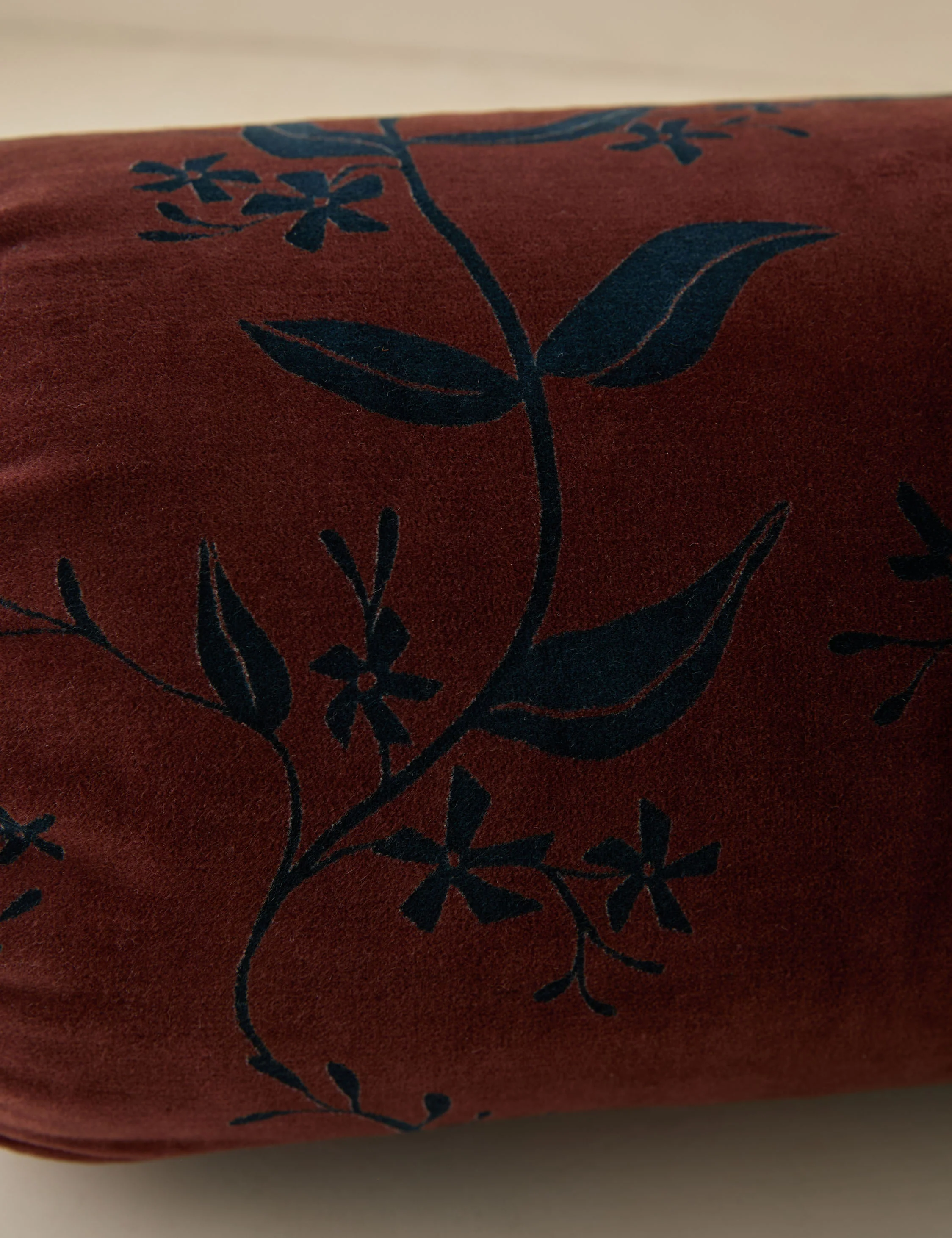 Carmine Velvet Bolster Pillow - Image 6