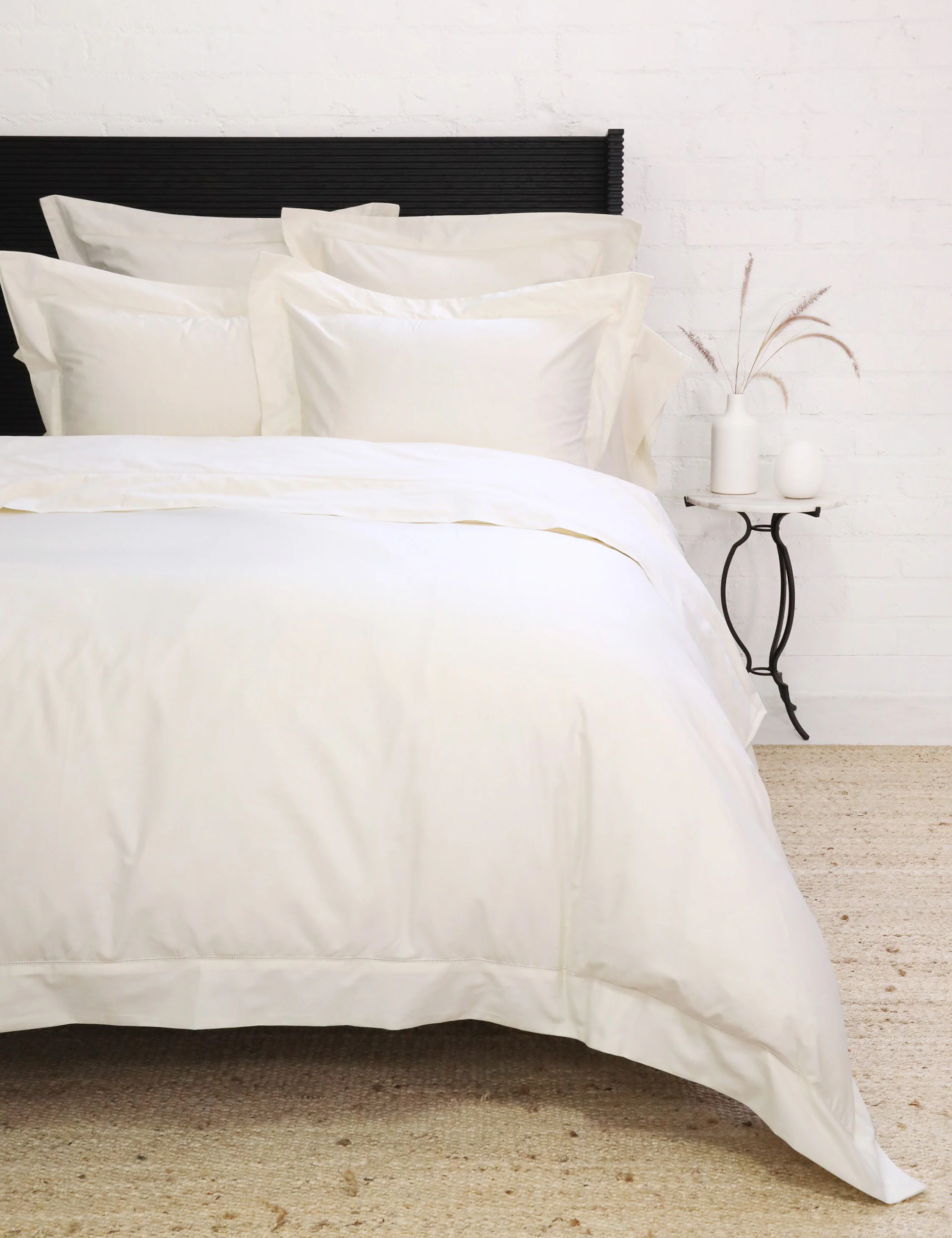 Classico Hemstitch Cotton Sateen Duvet Set by Pom Pom at Home - Image 3