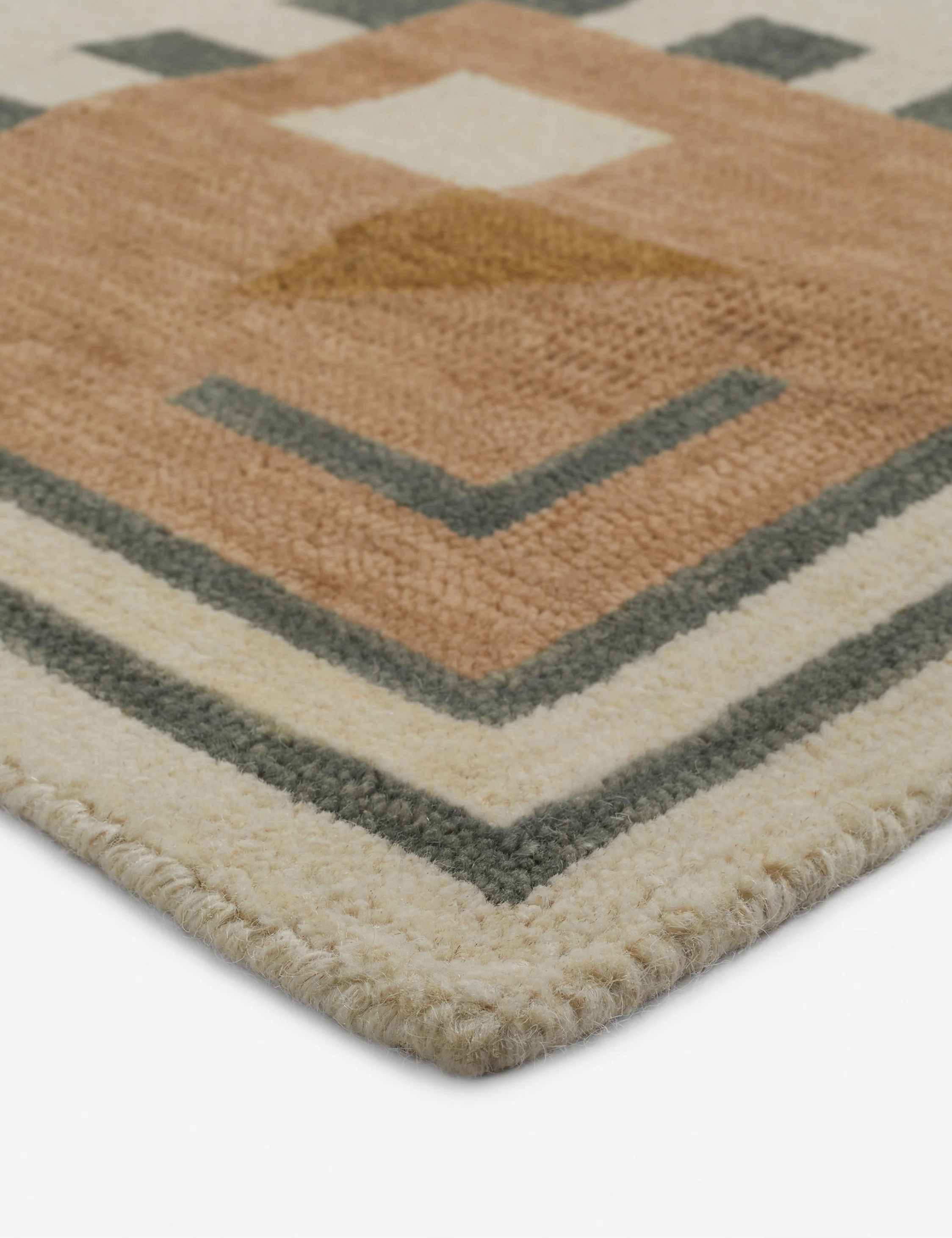 Danzi Hand-Tufted Wool Rug Swatch, Ochre and Blush
