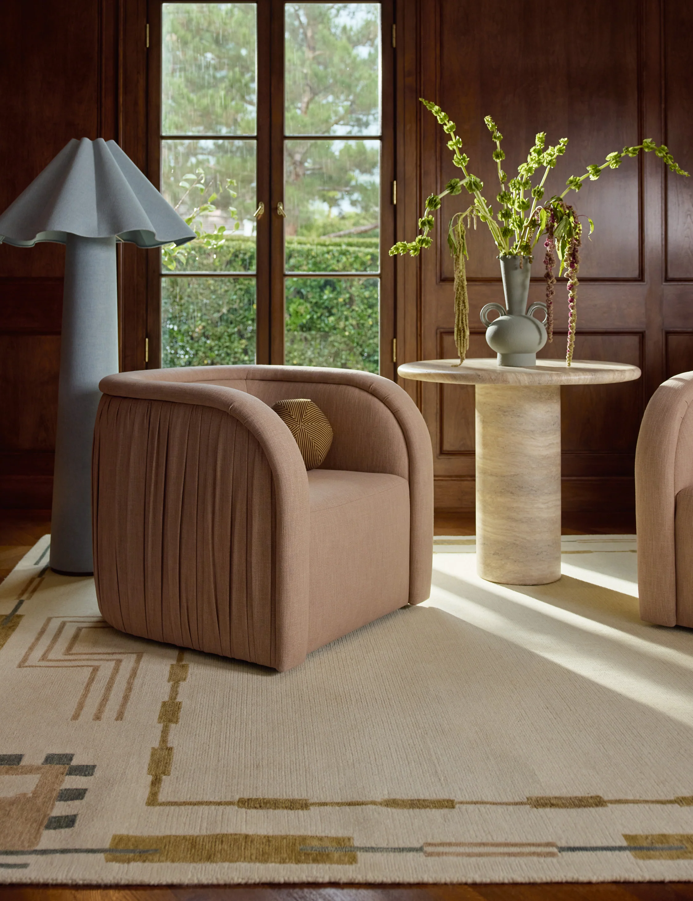 Danzi Hand-Tufted Wool Rug Swatch, Ochre and Blush - Image 5