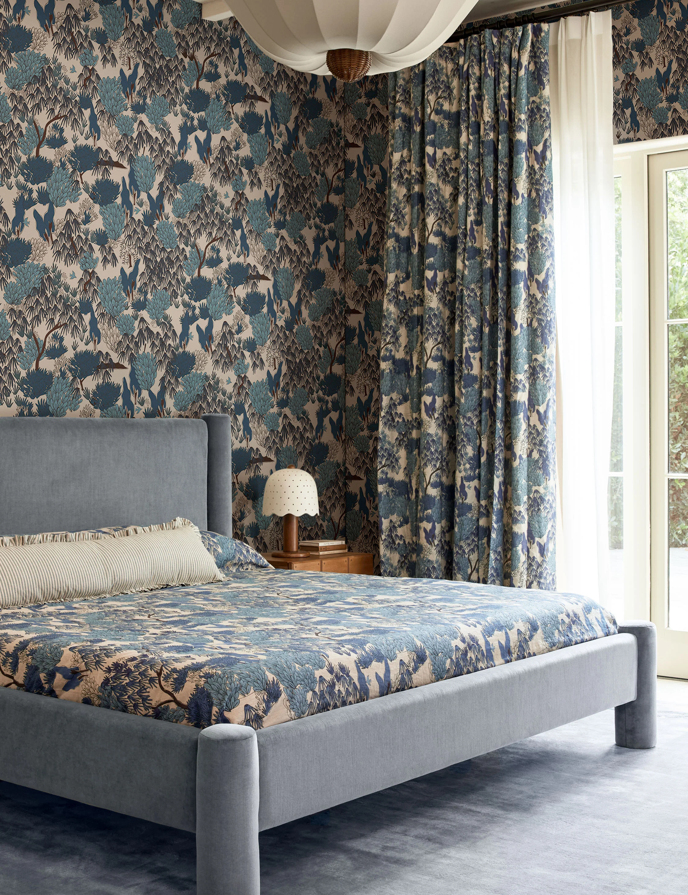 Garden Walk Linen Curtain Panel by Sarah Sherman Samuel