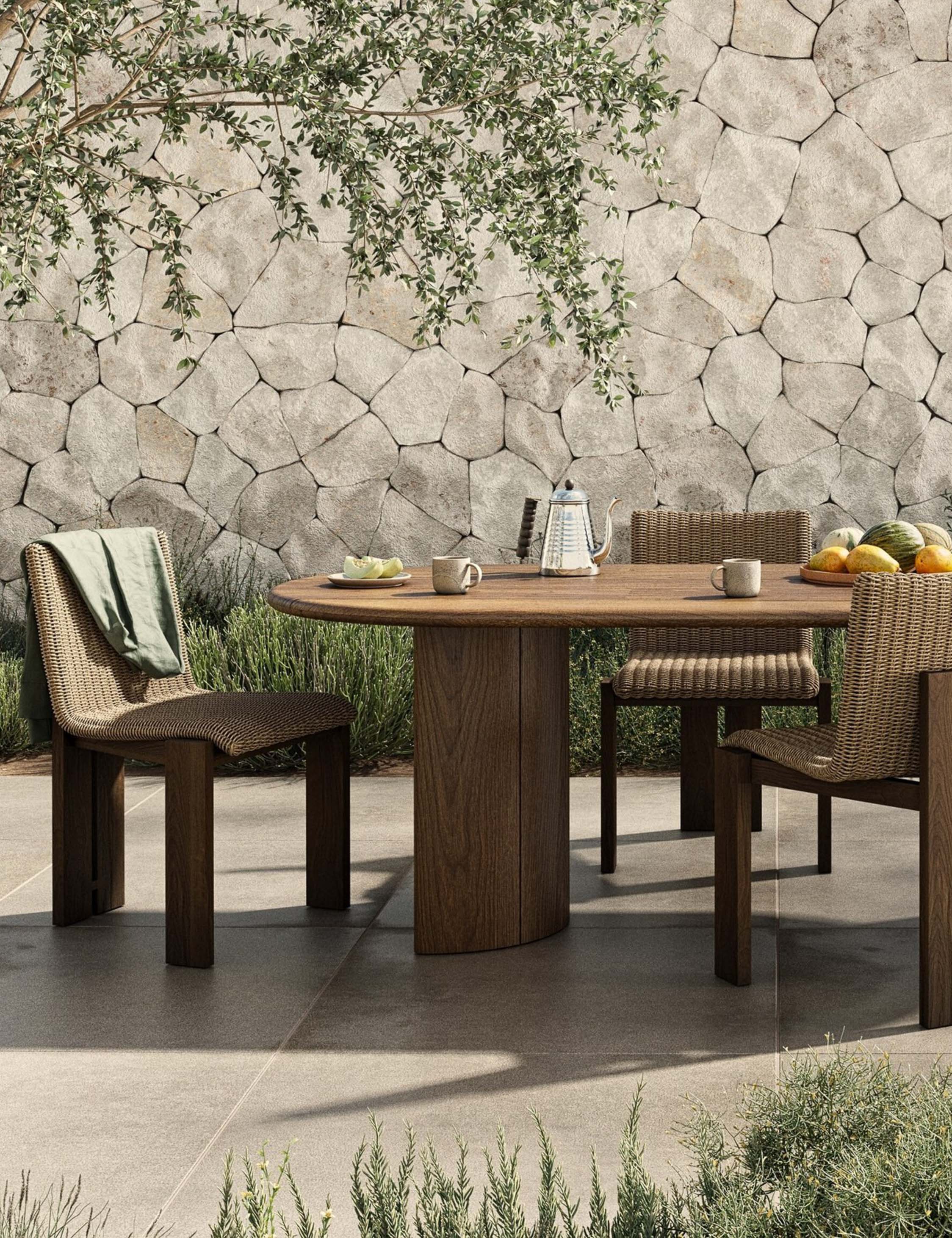 Gilda Outdoor Oval Dining Table - Image 3