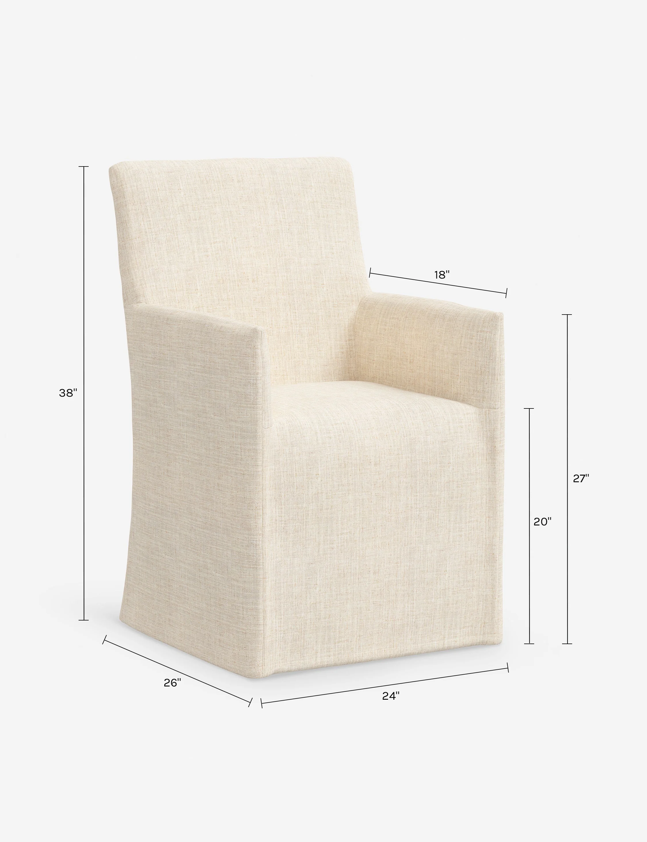 Haddan Slipcover Dining Arm Chair - Image 75