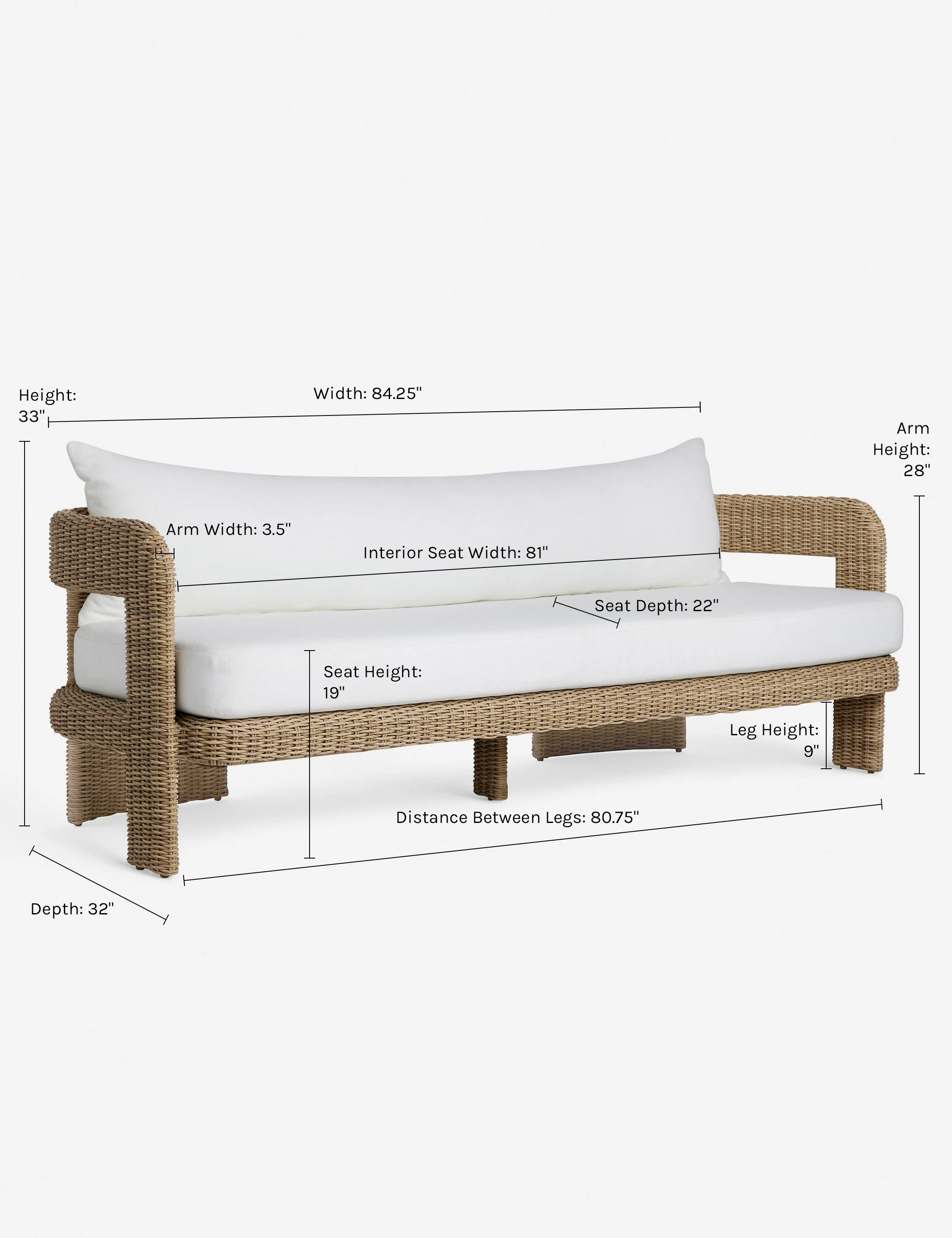 Hadler Outdoor Sofa, Ivory - Image 10