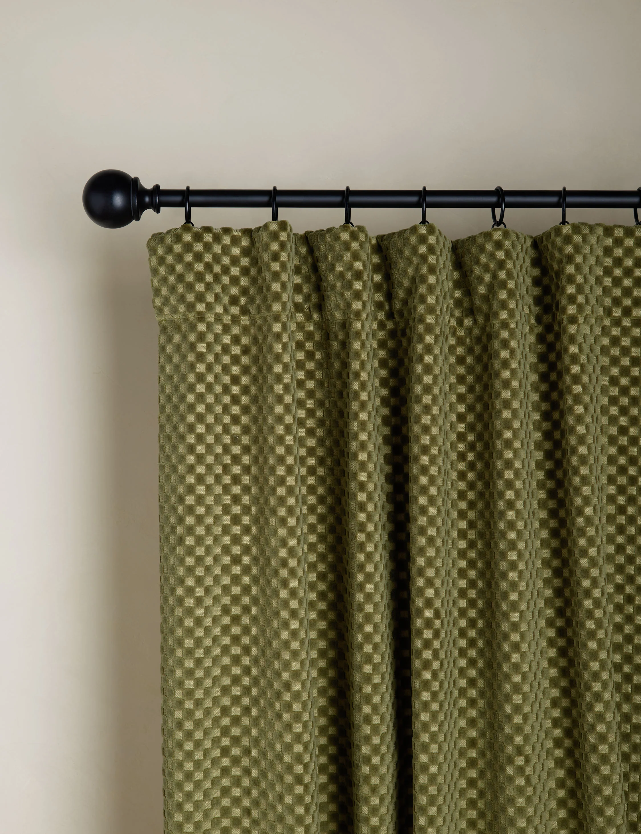 Hi-Lo Checker Velvet Curtain Panel By Sarah  Sherman Samuel - Image 11