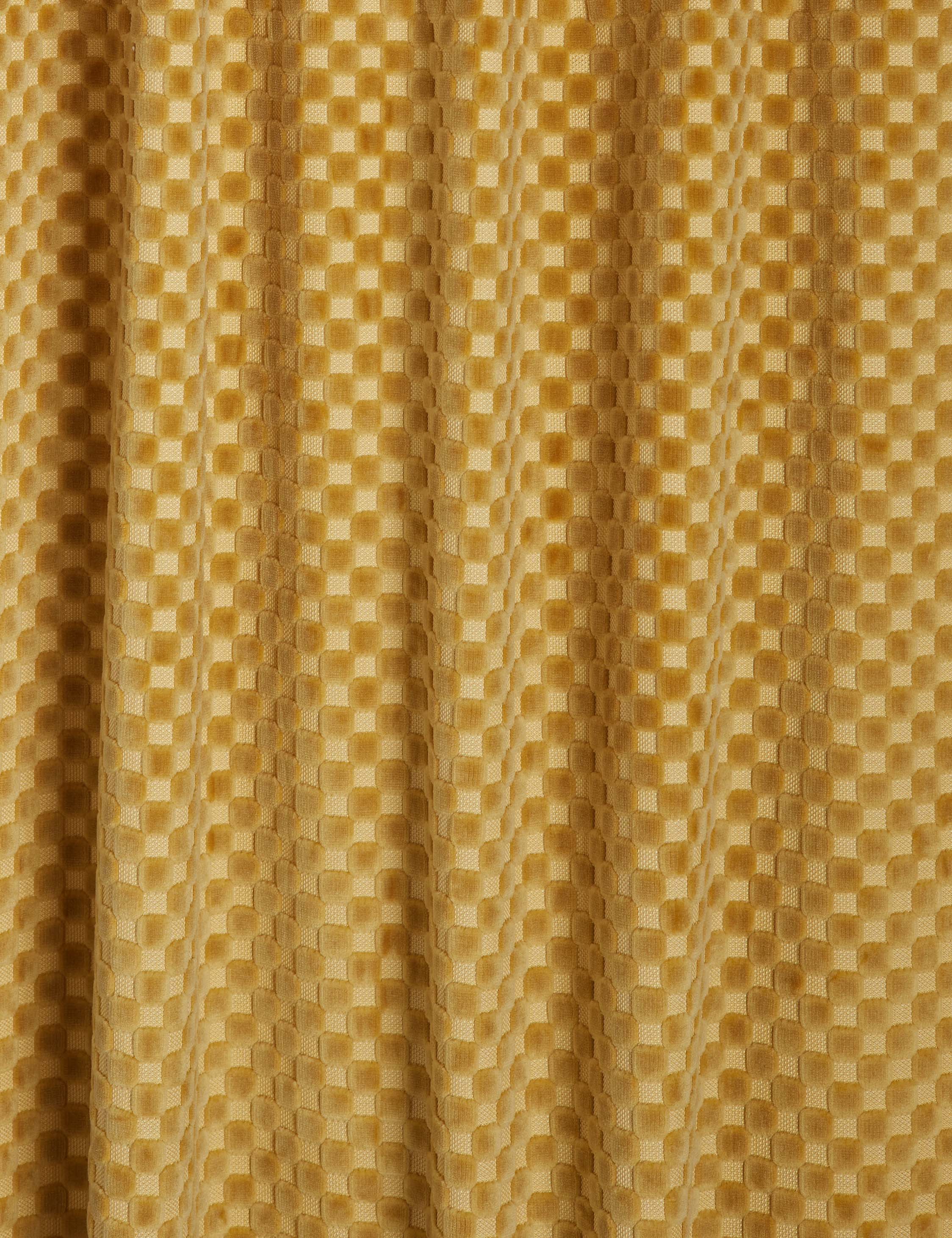 Hi-Lo Checker Velvet Curtain Panel By Sarah  Sherman Samuel - Image 3