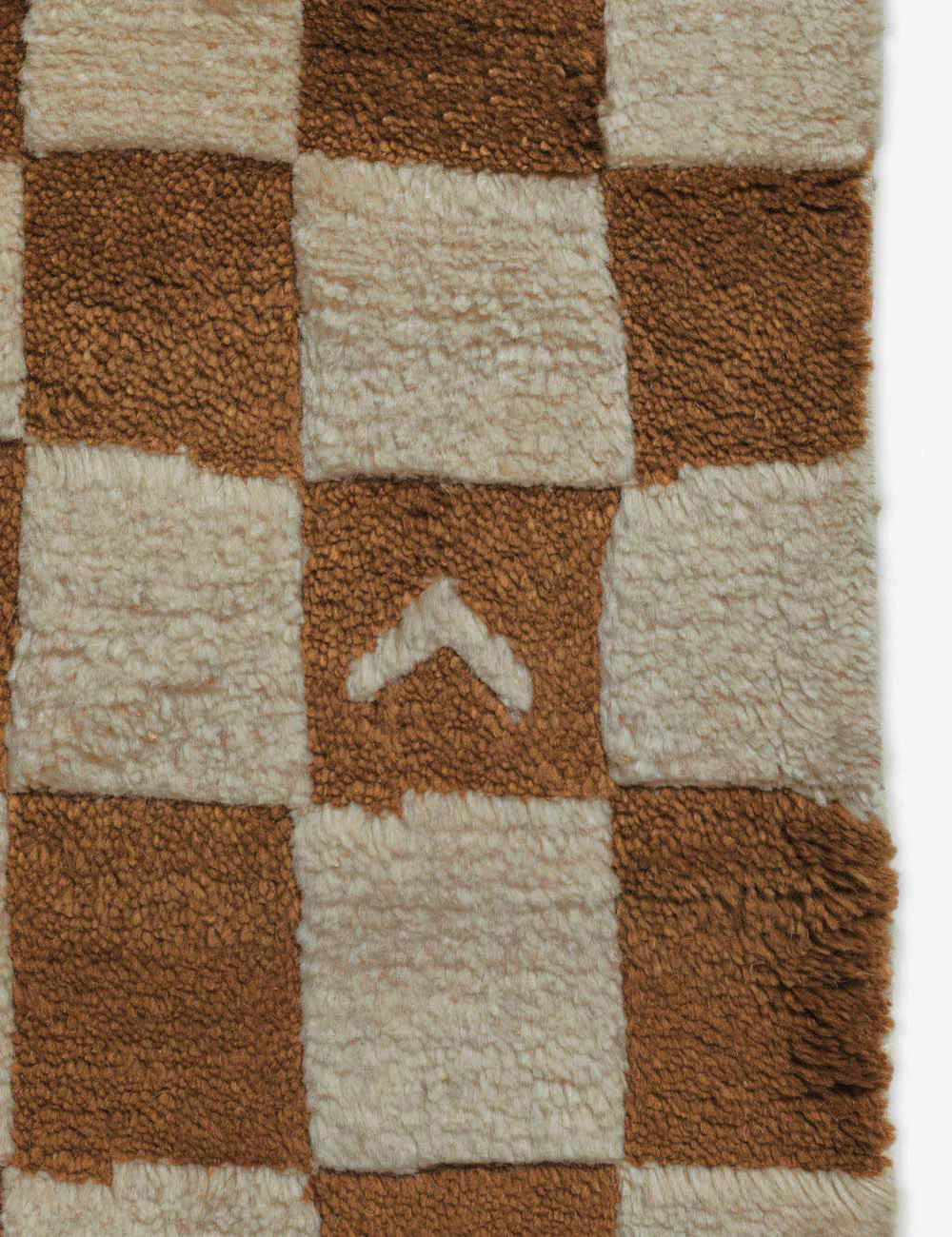 Irregular Checkerboard Hand-Knotted Wool Rug Swatch by Sarah Sherman Samuel, Ochre - Image 3