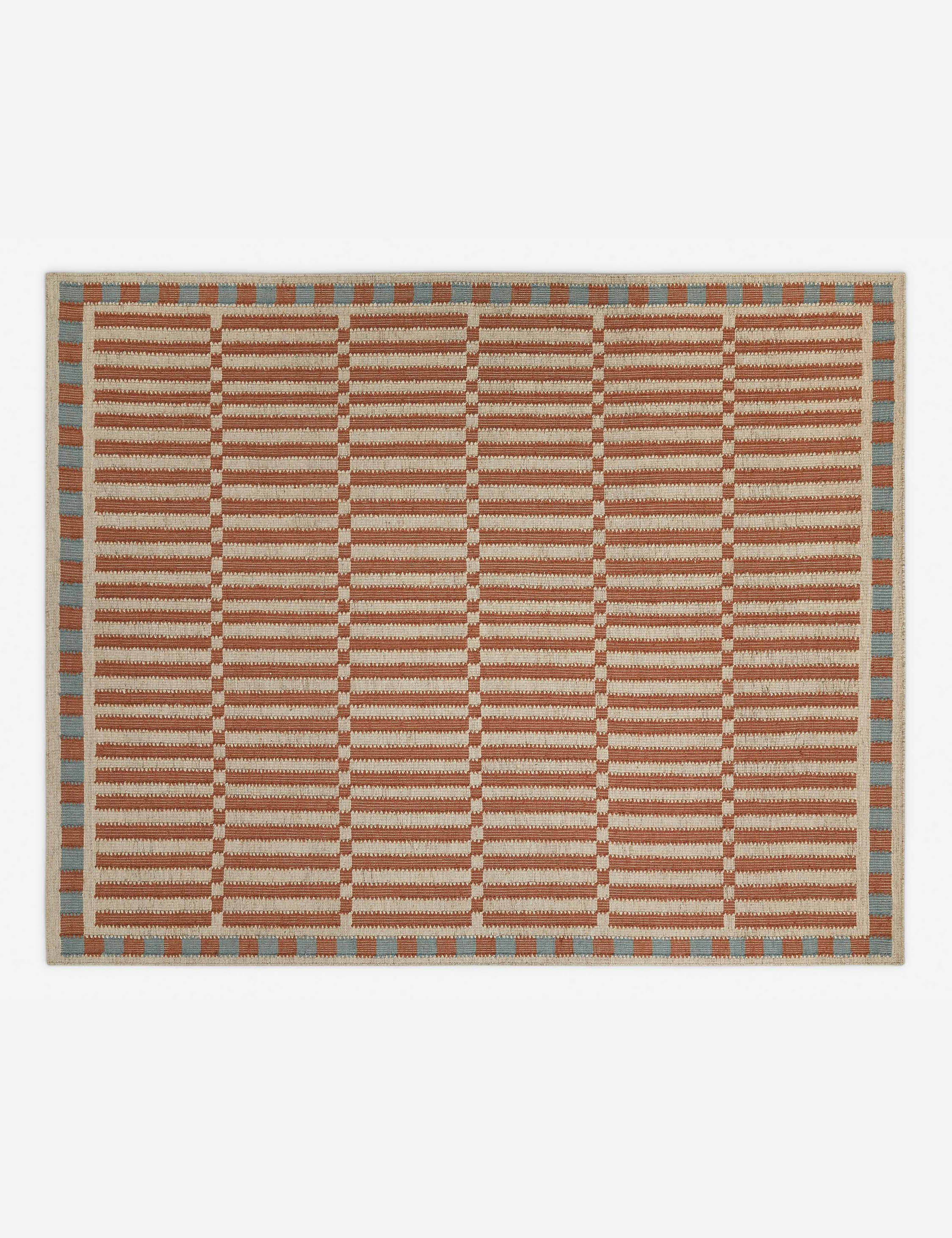Joslin Flat Weave Blend Rug Swatch, Rose and Blue - Image 7