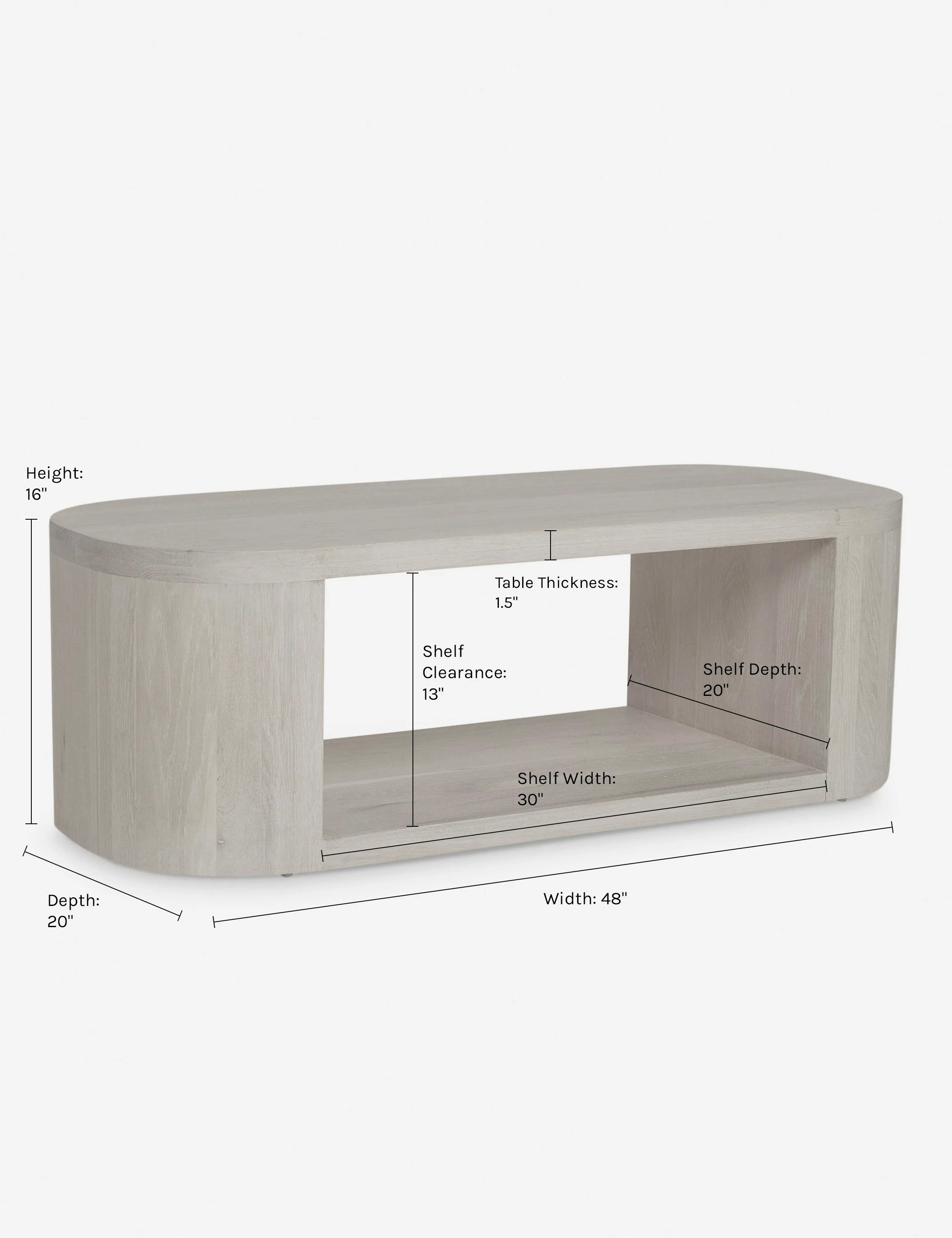 Luna Oval Coffee Table - Image 15