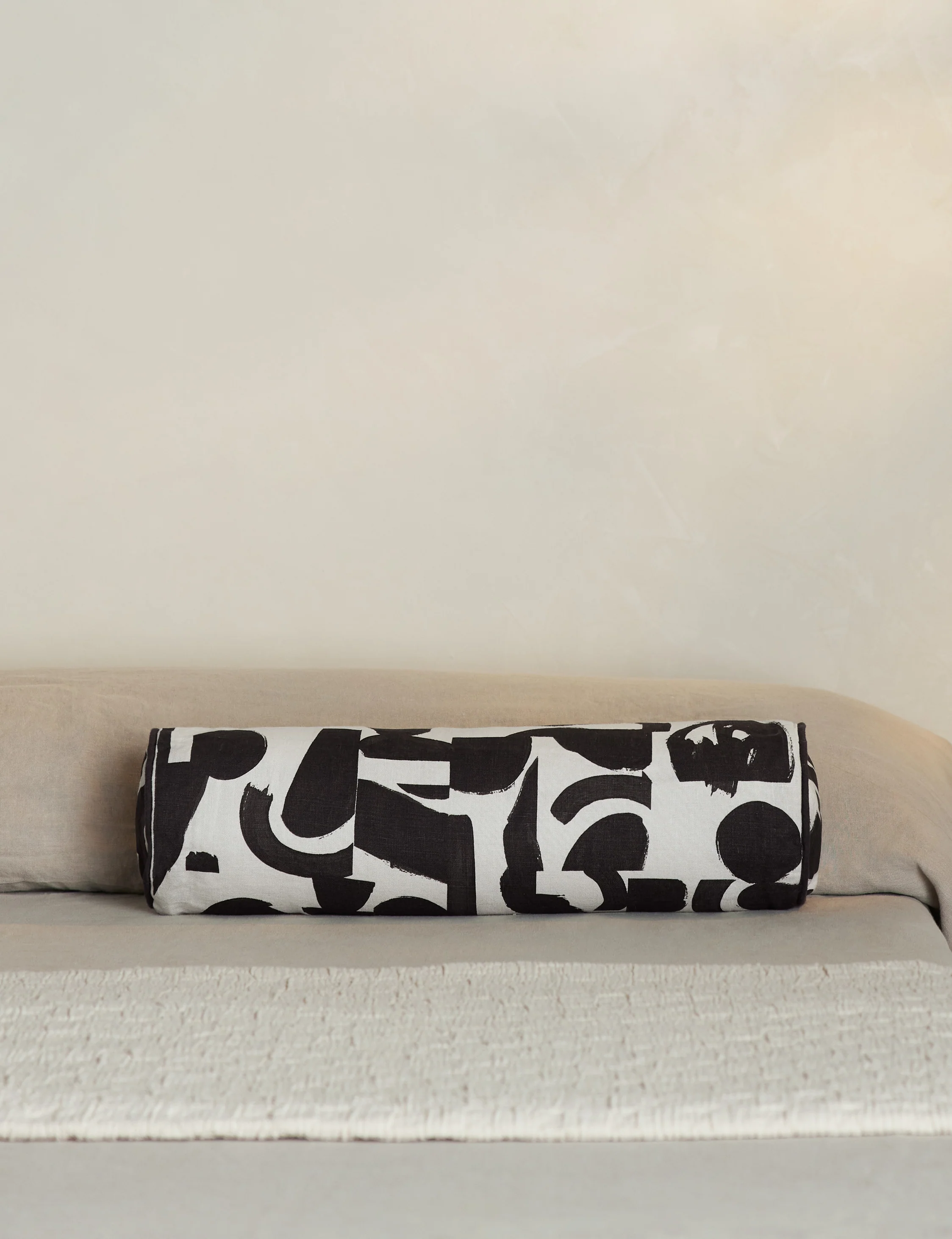 Organic Shapes Linen Bolster Pillow by Sarah Sherman Samuel - Image 9