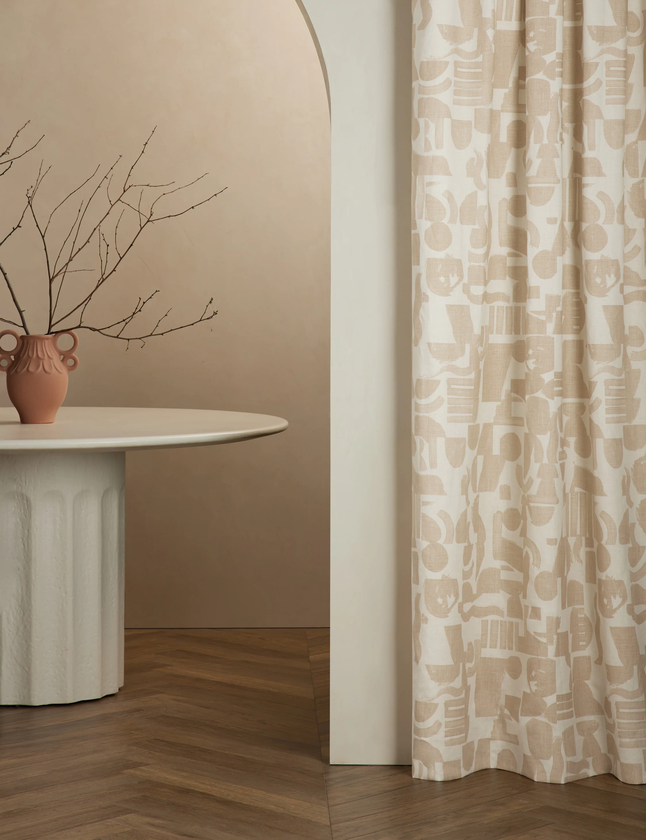 Organic Shapes Linen Curtain Panel by Sarah Sherman Samuel - Image 4