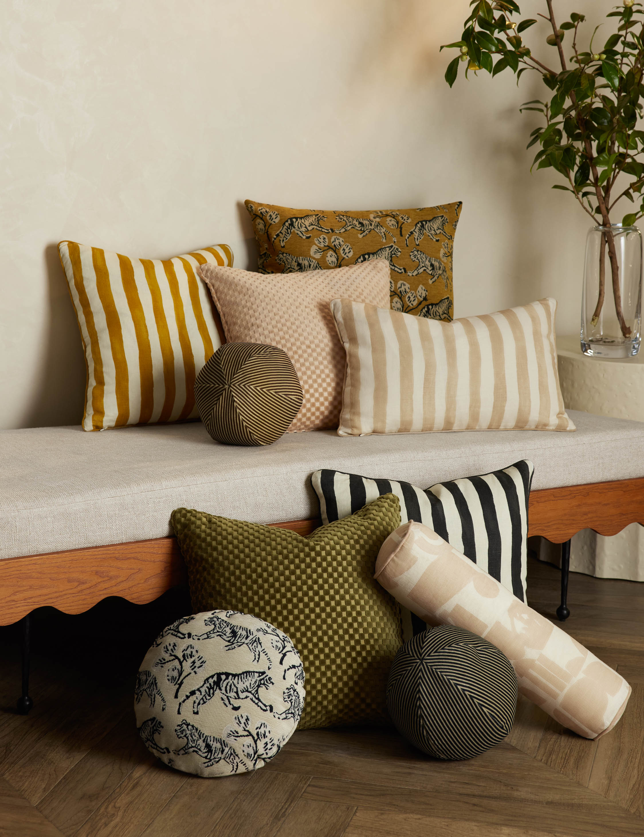Painterly Stripe Linen Pillow by Sarah Sherman Samuel - Image 21