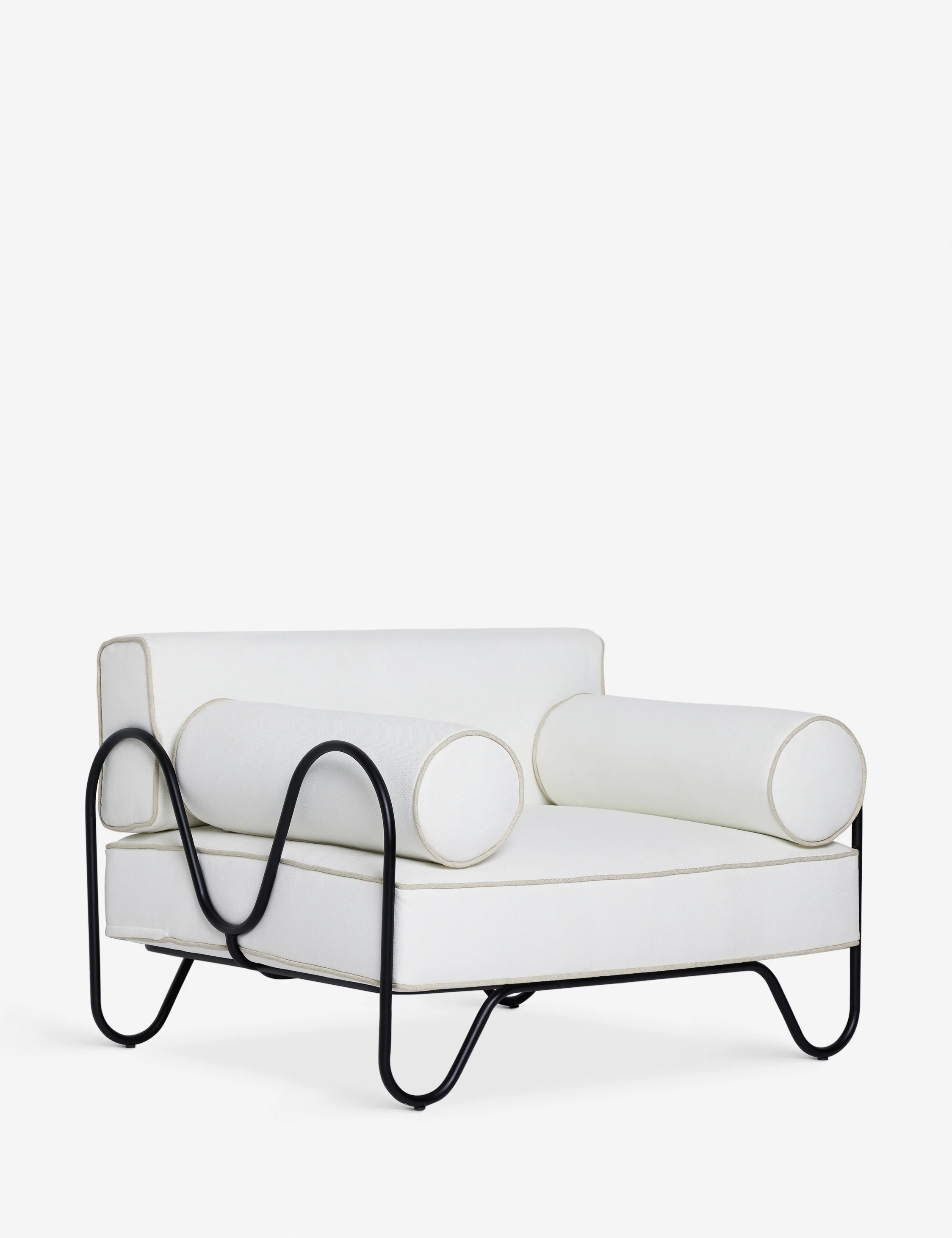 Peggy Outdoor Accent Chair, Ivory by Sarah Sherman Samuel - Image 3