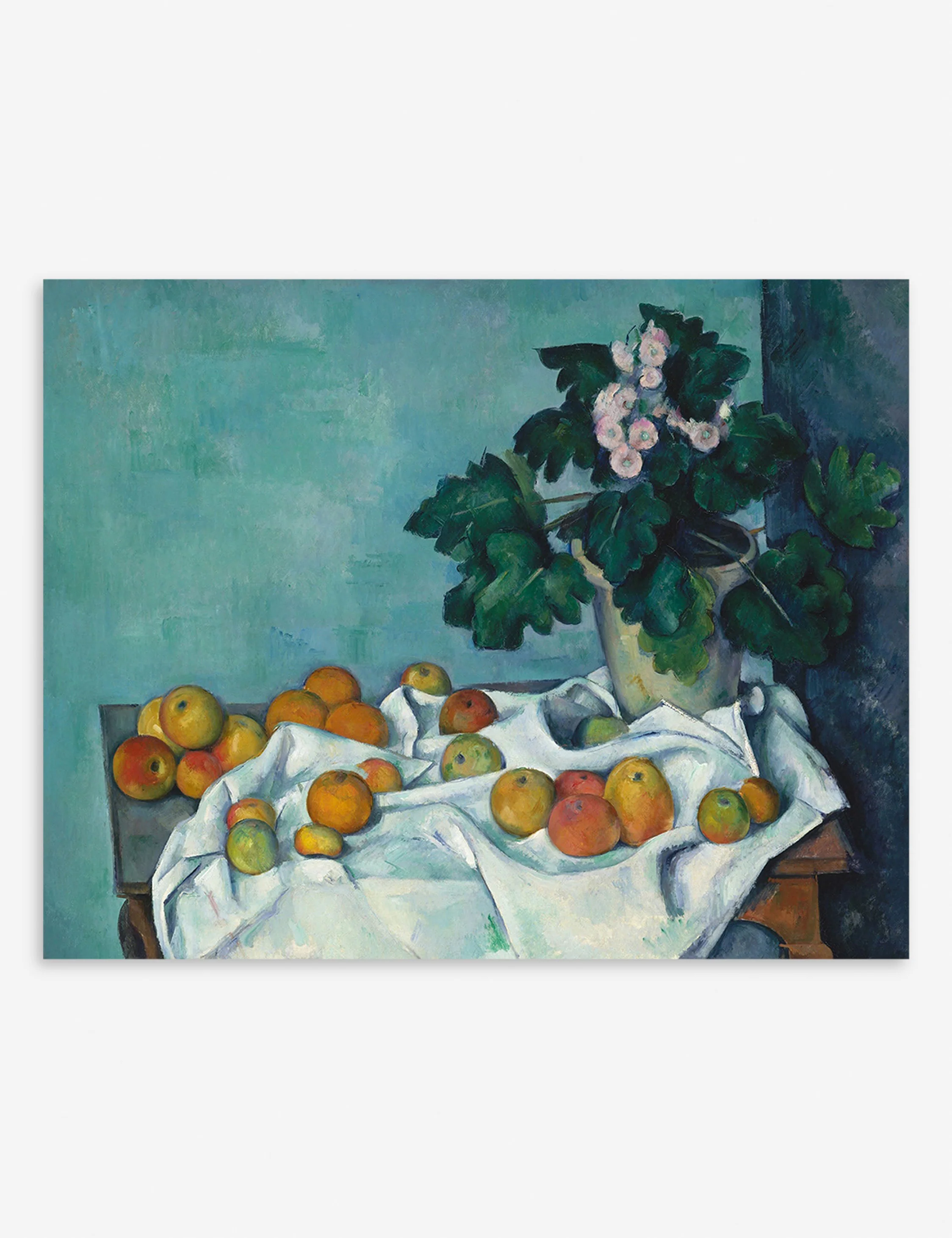 Still Life with Apples and a Pot of Primroses Print by Paul Cézanne - Image 2