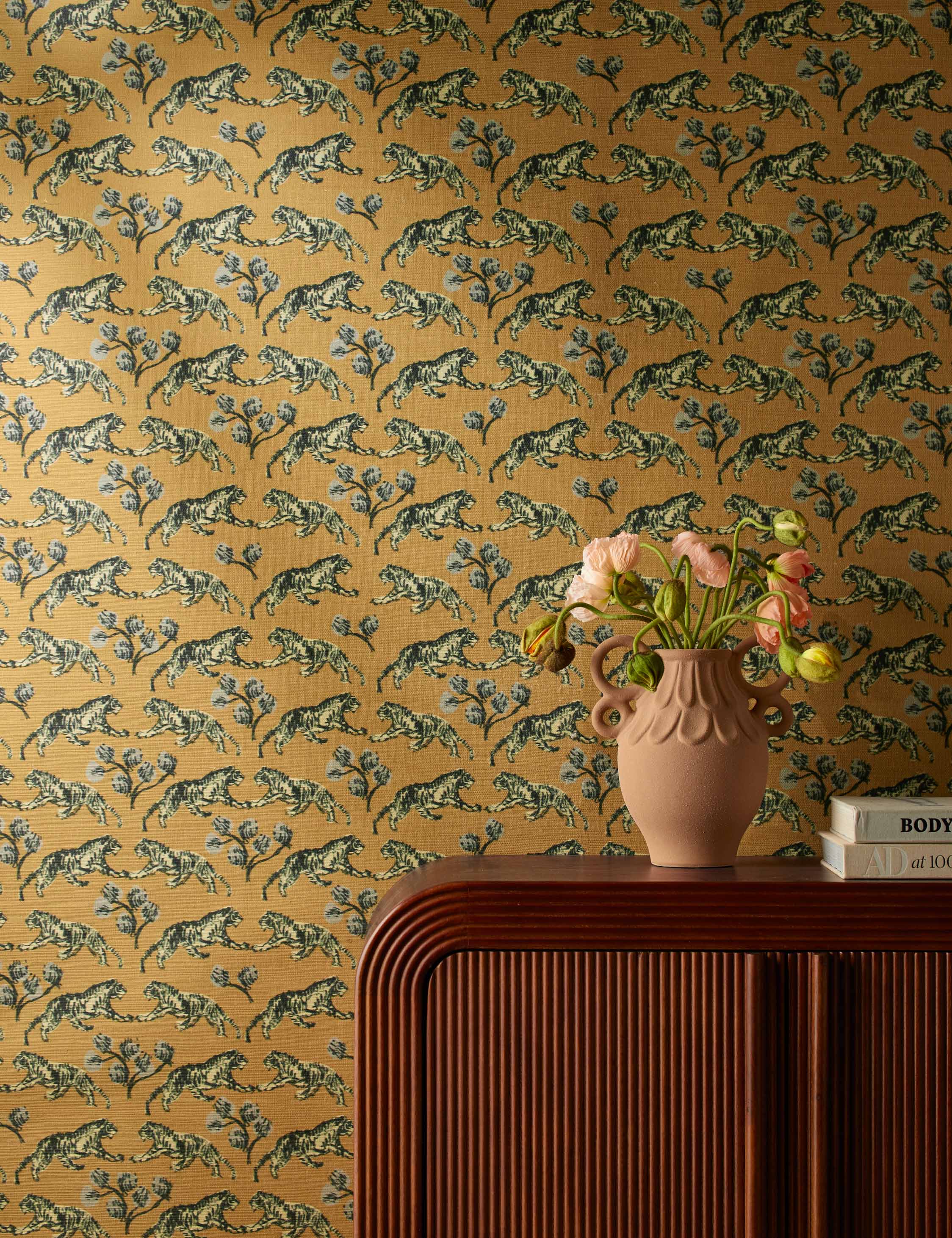 Tiger Grasscloth Wallpaper by Sarah Sherman Samuel - Image 3