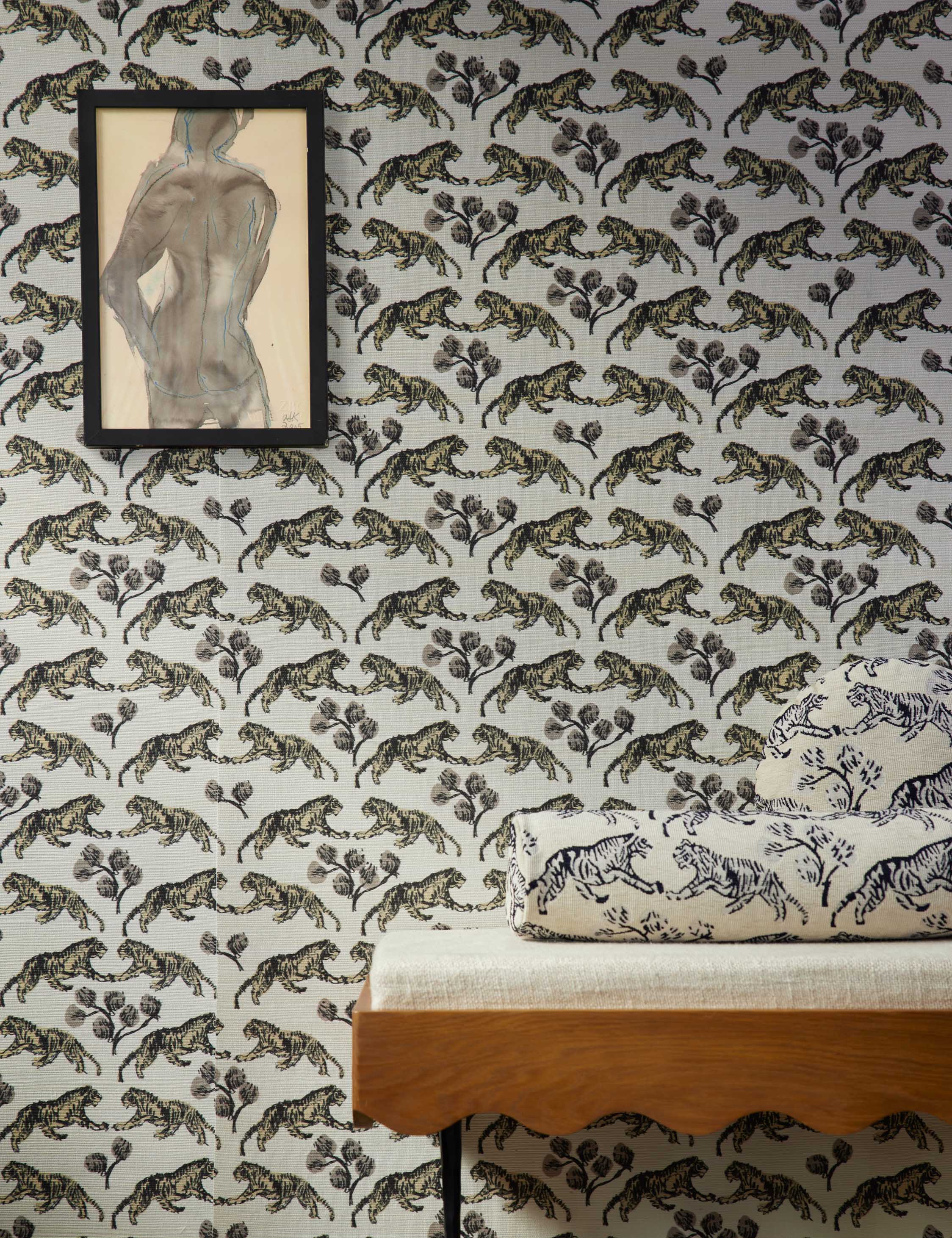 Tiger Grasscloth Wallpaper by Sarah Sherman Samuel - Image 5