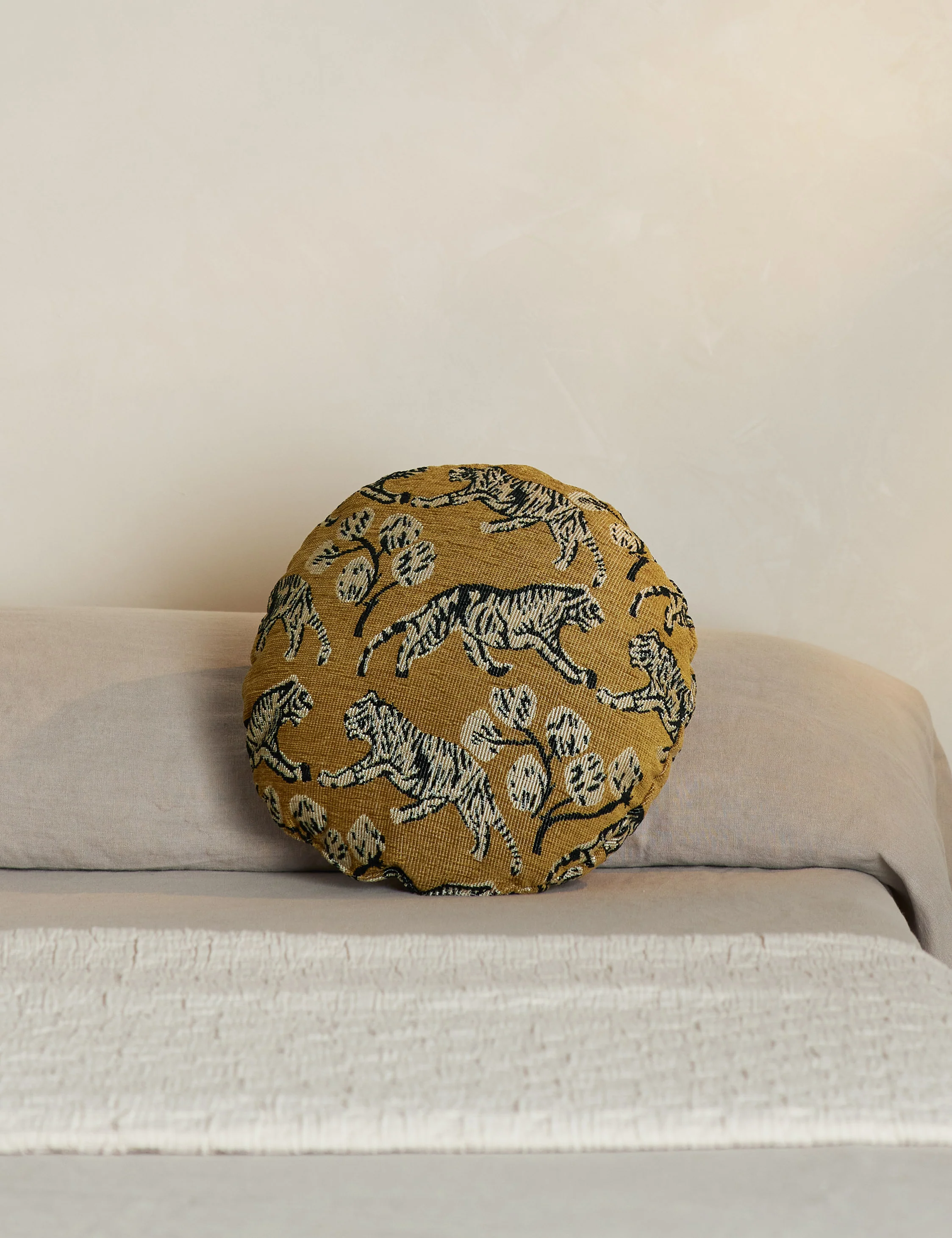 Tiger Jacquard Round Pillow by Sarah Sherman Samuel - Image 8