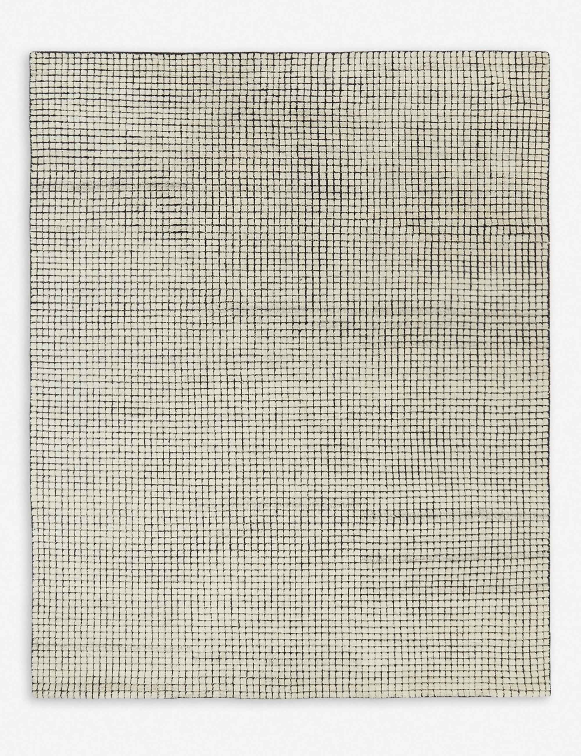 Uma Hand-Knotted Wool Rug Swatch, Black and Natural - Image 2