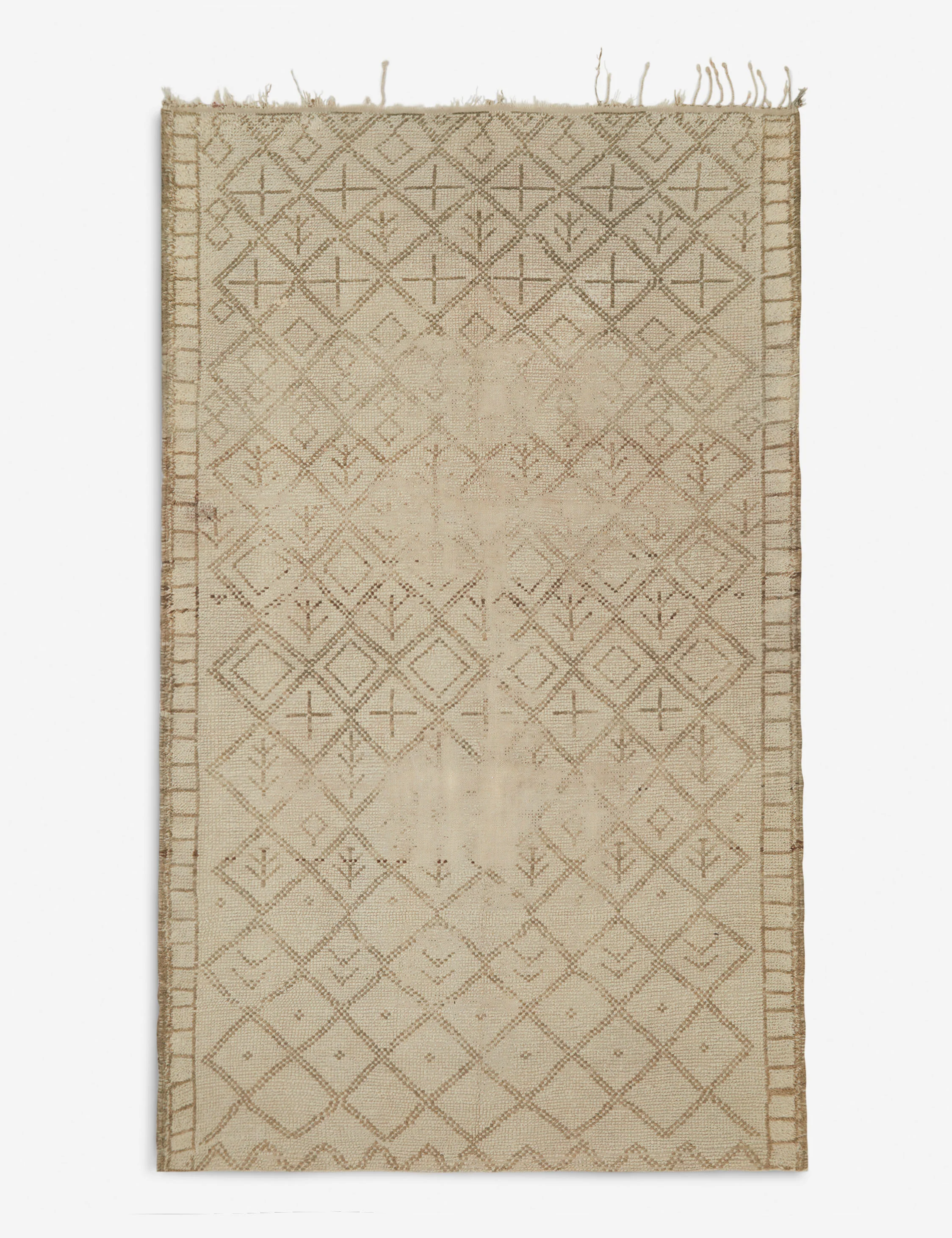 Vintage Moroccan Hand-Knotted Wool Rug No. 16, 5'5" x 9'5"