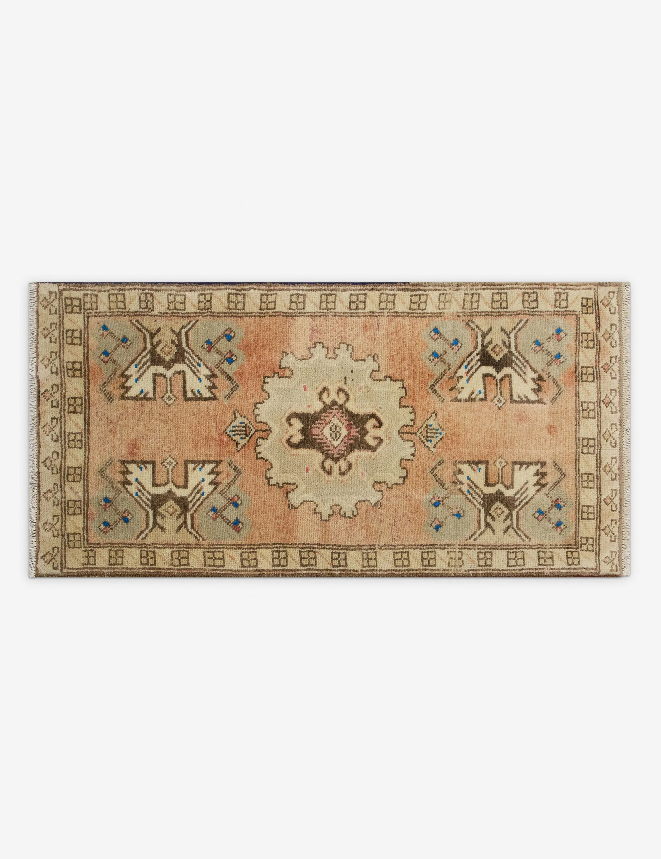 Vintage Turkish Hand-Knotted Wool Mini Rug No. 320, 1'6" x 3'4"