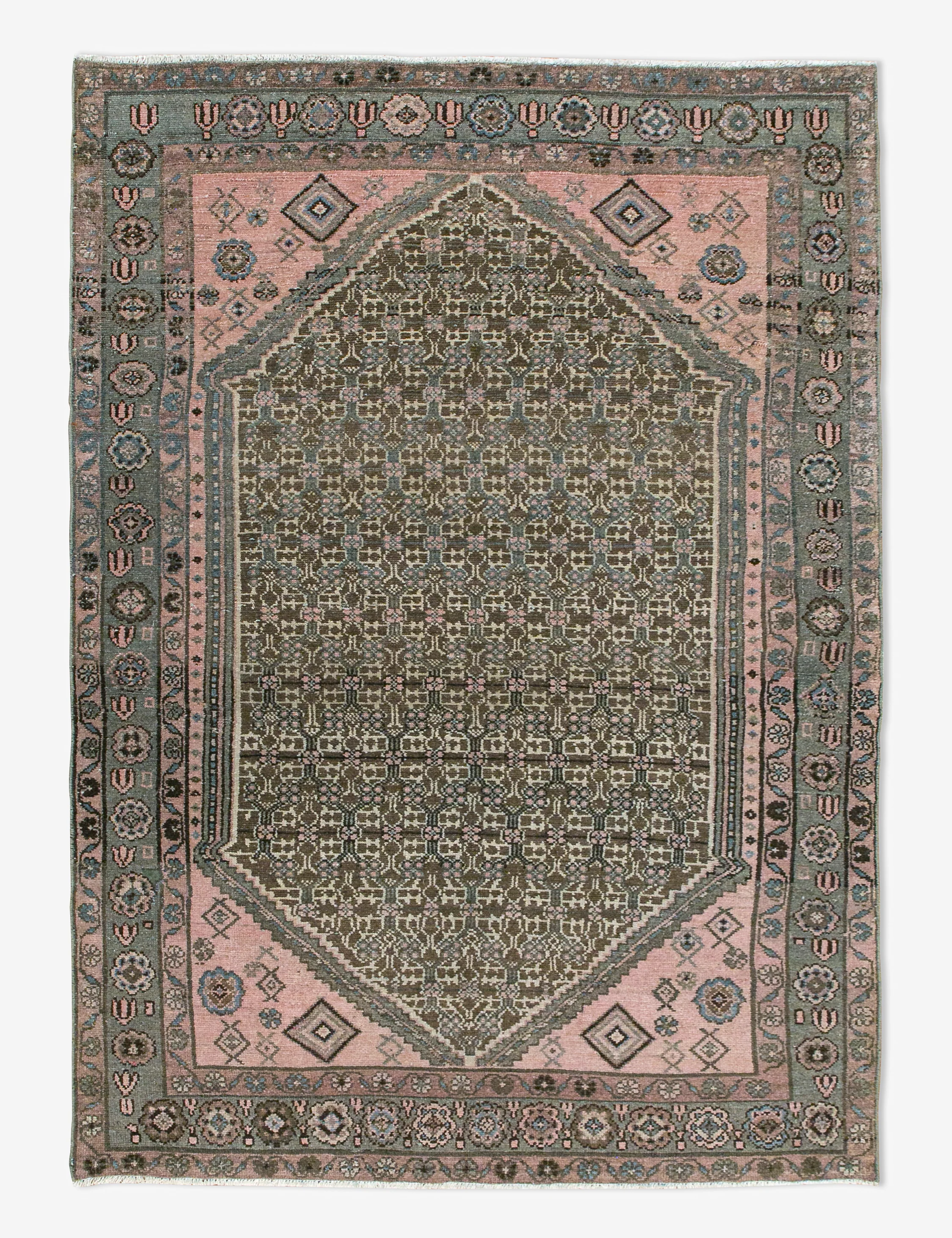 Vintage Turkish Hand-Knotted Wool Rug No. 450, 4'1" x 6'5"