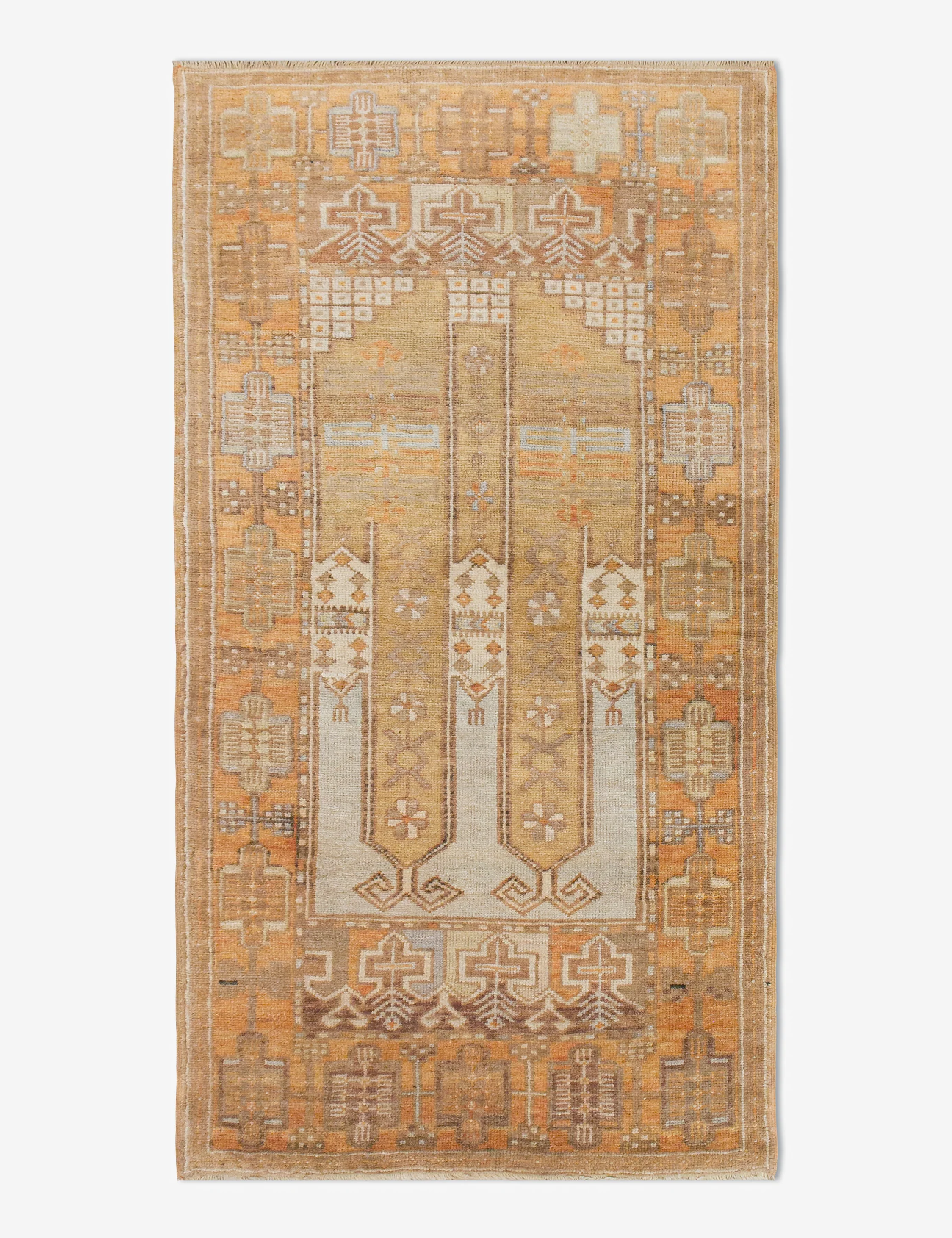 Vintage Turkish Hand-Knotted Wool Runner Rug No. 241, 2'11" x 5'10"