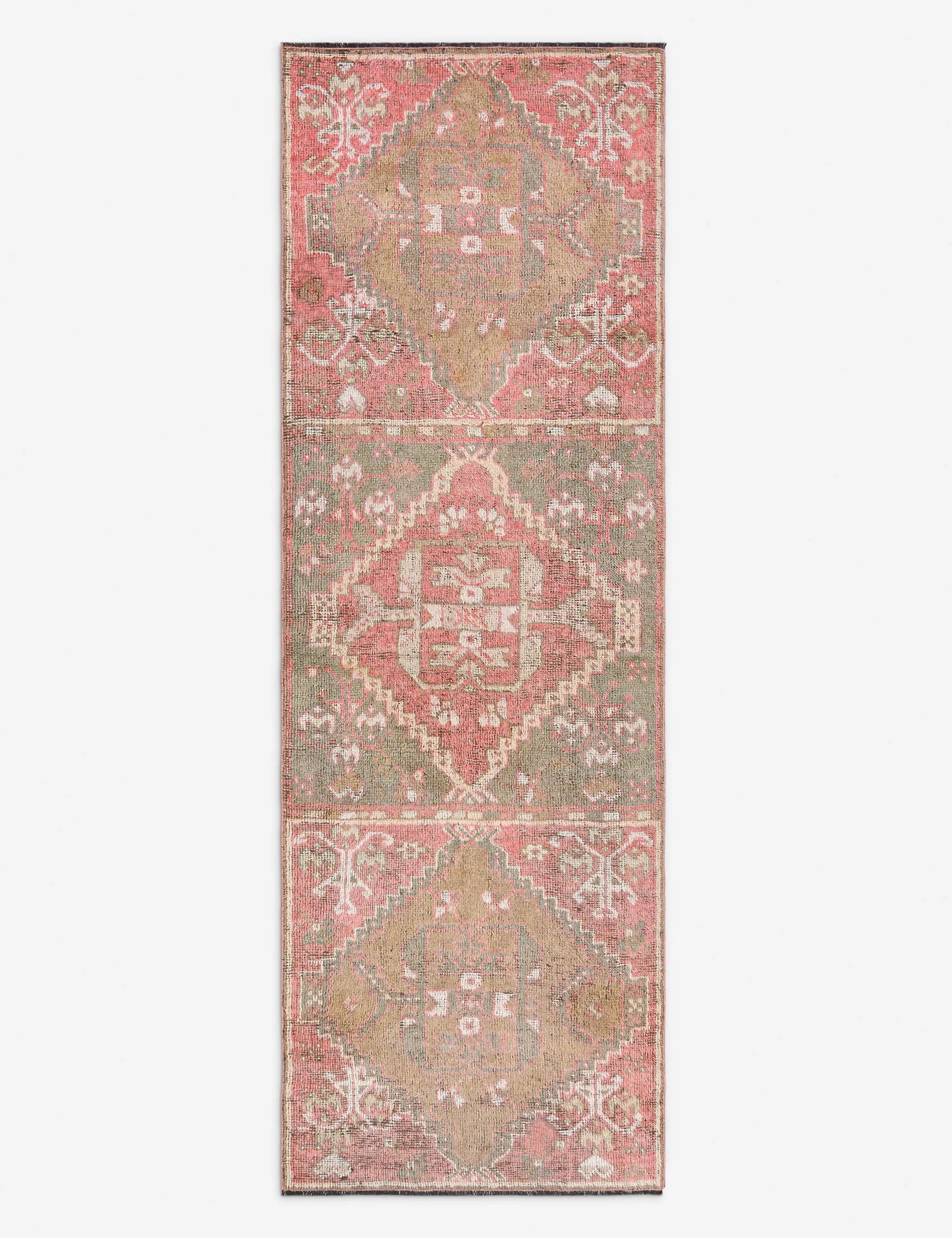 Vintage Turkish Hand-Knotted Wool Runner Rug No. 274, 3' 3" x 10'