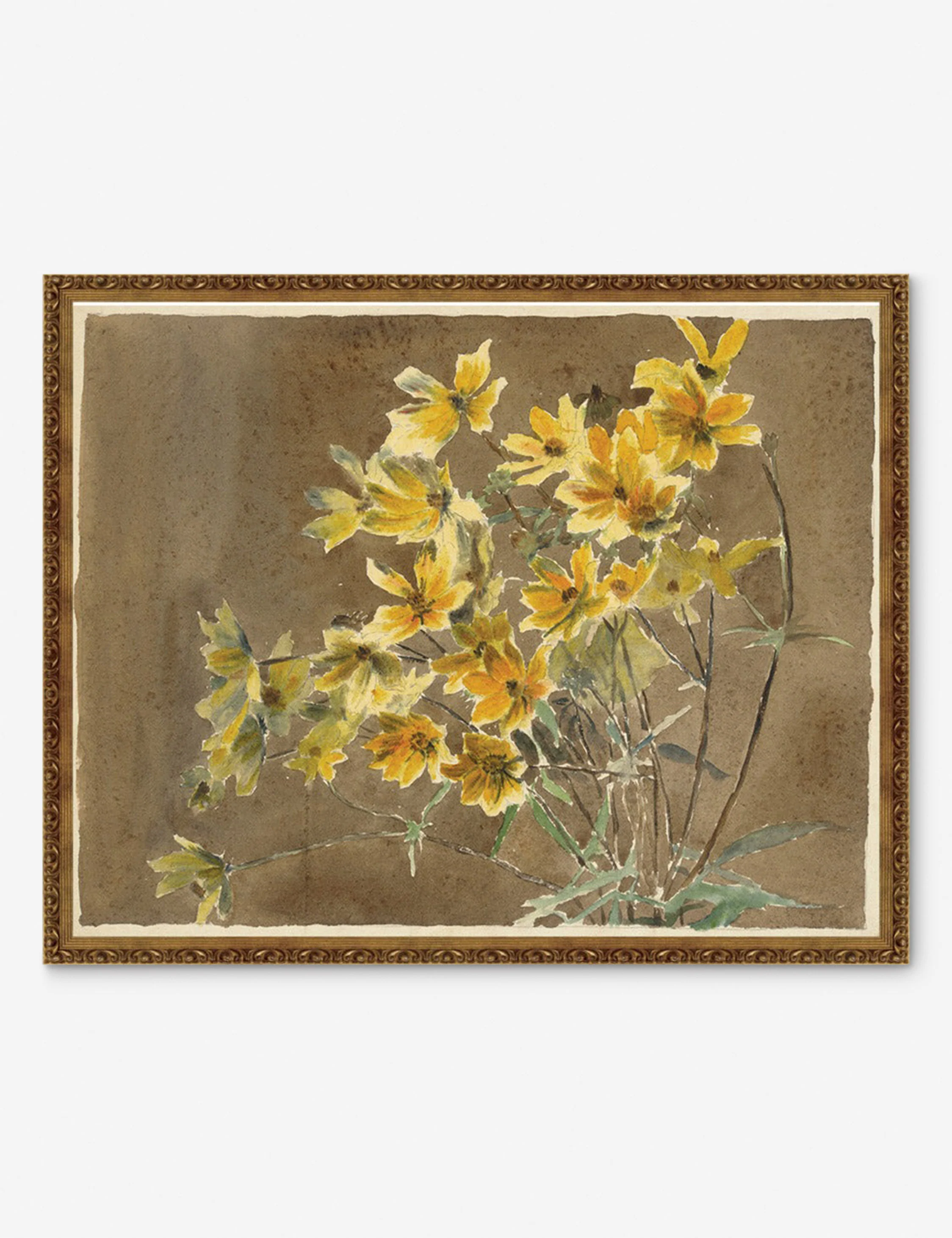 Yellow/Orange Flower with Border Print by Hannah Borger Overbeck - Image 2